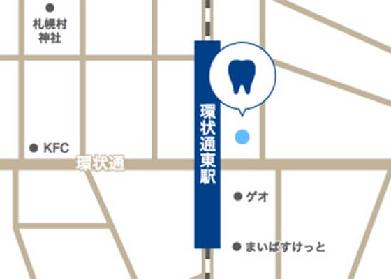 マップ：札幌市東区北１５条東１６丁目第２菱本ビル２階　